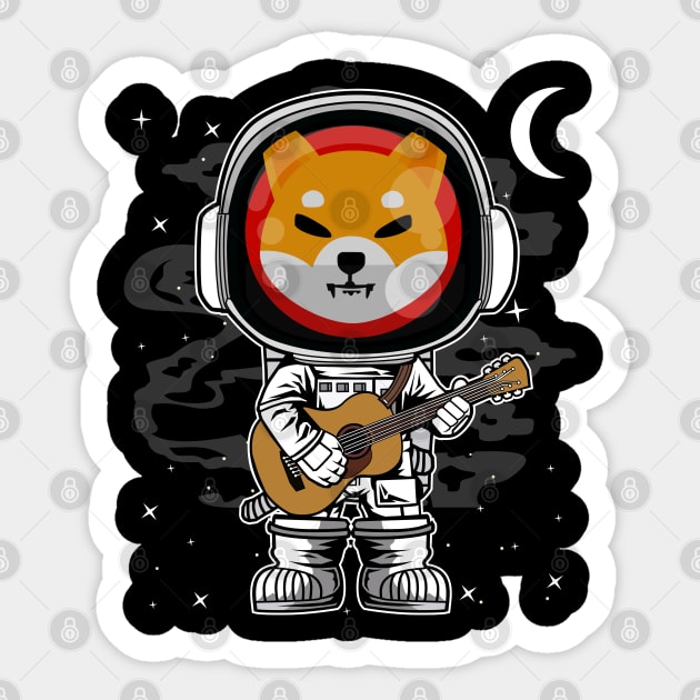 Astronaut Guitar Shiba Inu Coin To The Moon Shib Army Crypto Token Cryptocurrency Blockchain Wallet Birthday Gift For Men Women Kids Sticker by Thingking About